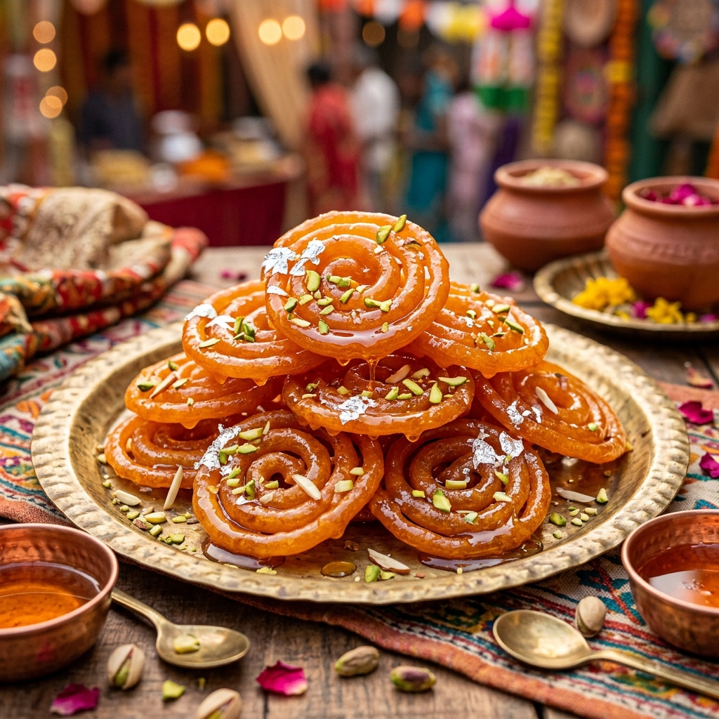 Instant Crispy Saffron Jalebi