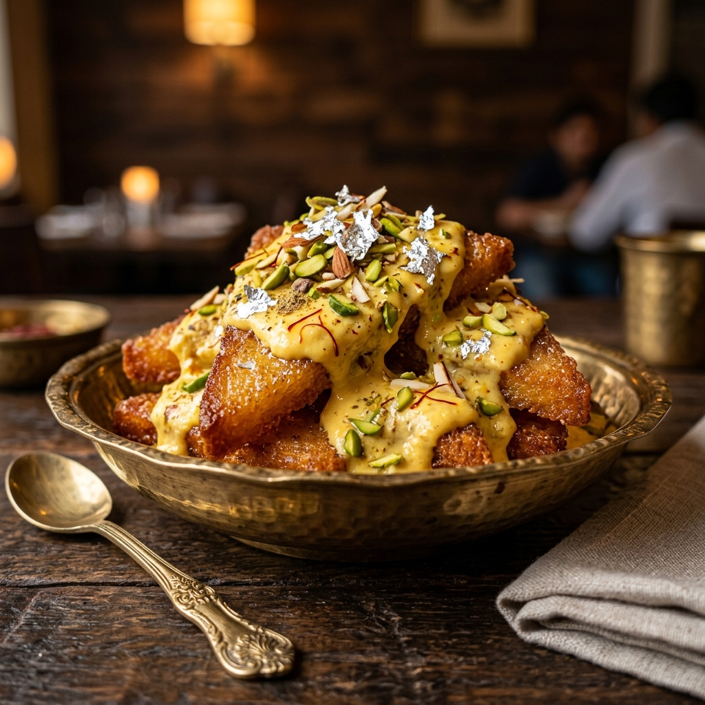 Royal Shahi Tukda with Cardamom Rabri